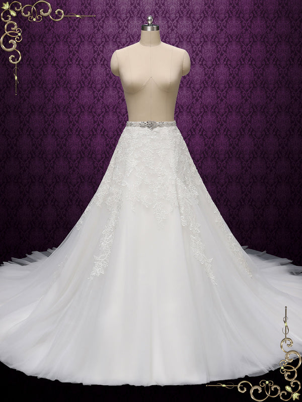 Full A-line Lace Wedding Overskirt ANNISE