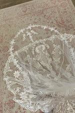 Long Lace Wedding Veil with Floral Applique on Train VG2022