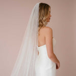 Long Cathedral Wedding Veil with Pearls VG3049