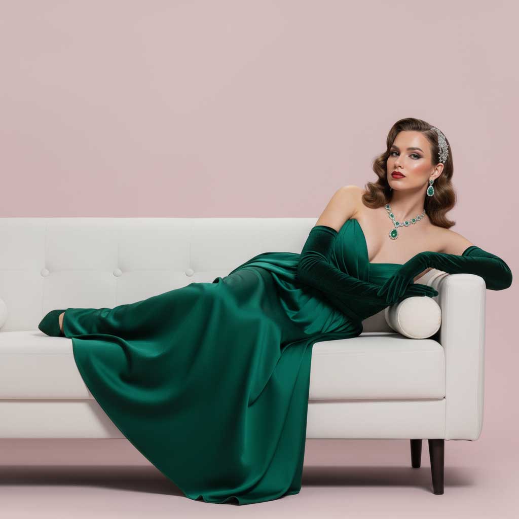 Long Emerald Green Blue Velvet Opera Gloves for Formal Evening Dress