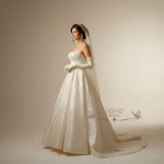 White Ivory Long Satin Gloves for Weddings, Debutante, Regency Balls AC1011