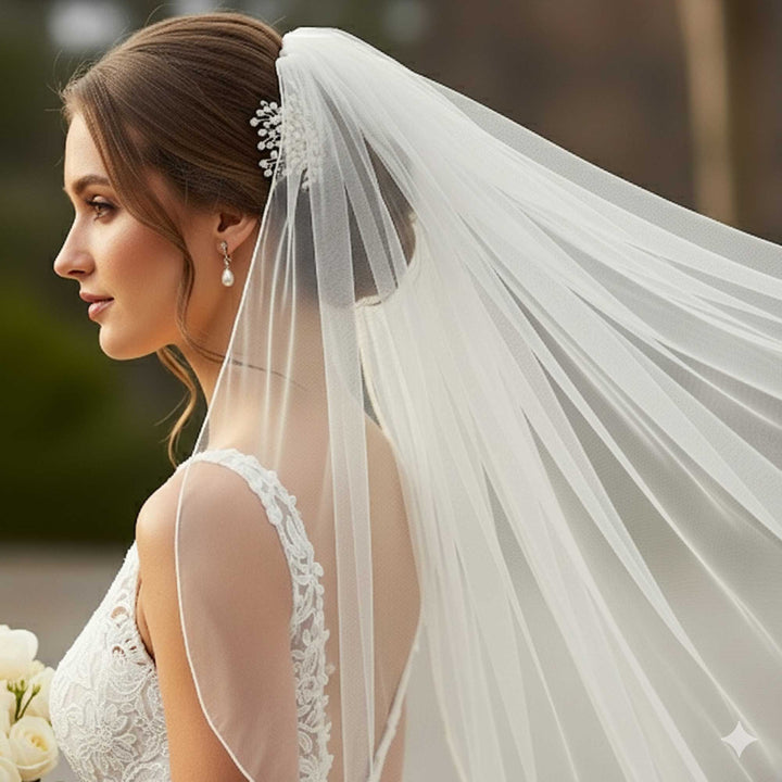 Long Pencil Edge Wedding Veil VG2030