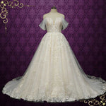 Luxurious Ball Gown Lace Wedding Dress with Off Shoulder Straps | AVENTURA