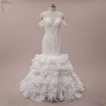 Lace Mermaid Wedding Dress with Ruffle Skirt | OKSANA