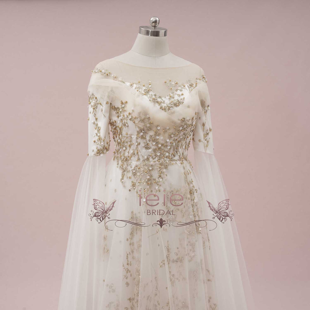 Unique Gold Celestial Medieval Wedding Dress ANNORA