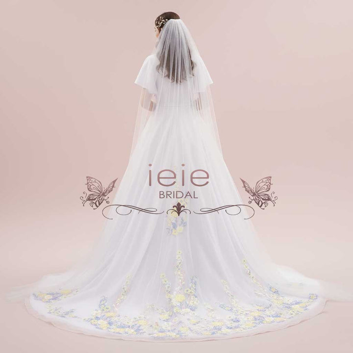 Modest A-line Wedding Dress with Color Embroidered Lace | ROSEMARIE