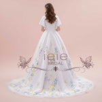 Modest A-line Wedding Dress with Color Embroidered Lace | ROSEMARIE