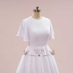 Modest A-line Wedding Dress with Color Embroidered Lace | ROSEMARIE