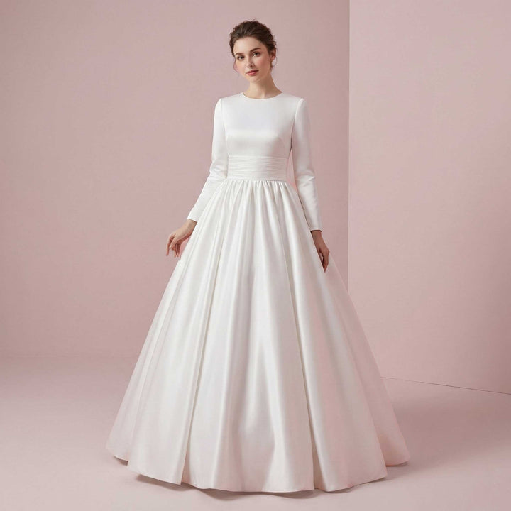 modest white evening dresses White Eyelet Modest Temple | Best and Affordable Modest Boutique | Cute Modest Dresses and Skirts for Church Ivory / S main image 0