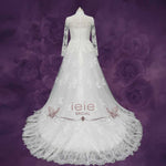 Classic Lace Ball Gown Wedding Dress with High Neck CLARINA