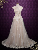 Ready to Wear Modest Lace Short Sleeves Wedding Dress SHAWNA