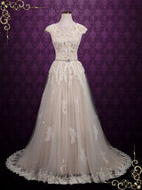 Ready to Wear Modest Lace Short Sleeves Wedding Dress SHAWNA