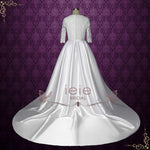 Modest Wedding Dress with Lace Top and Satin Skirt | TALULLA