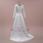 Modest Lace Wedding Dress with Long Sleeves ALVINA