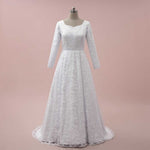 Modest Lace Wedding Dress with Long Sleeves ALVINA