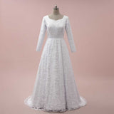 Modest Lace Wedding Dress with Long Sleeves ALVINA