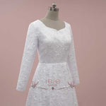 Modest Lace Wedding Dress with Long Sleeves ALVINA