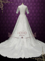 Ready To Wear Modest Lace Wedding Dress with Half Sleeves MARLEY