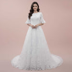 Modest Lace Wedding Dress with Short Sleeves MARIEANNA