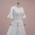 Modest Lace Wedding Dress with Short Sleeves MARIEANNA