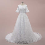 Modest Lace Wedding Dress with Short Sleeves MARIEANNA