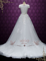 Ready to Wear Modest Lace Wedding Dress with Short Sleeves ABIGAIL