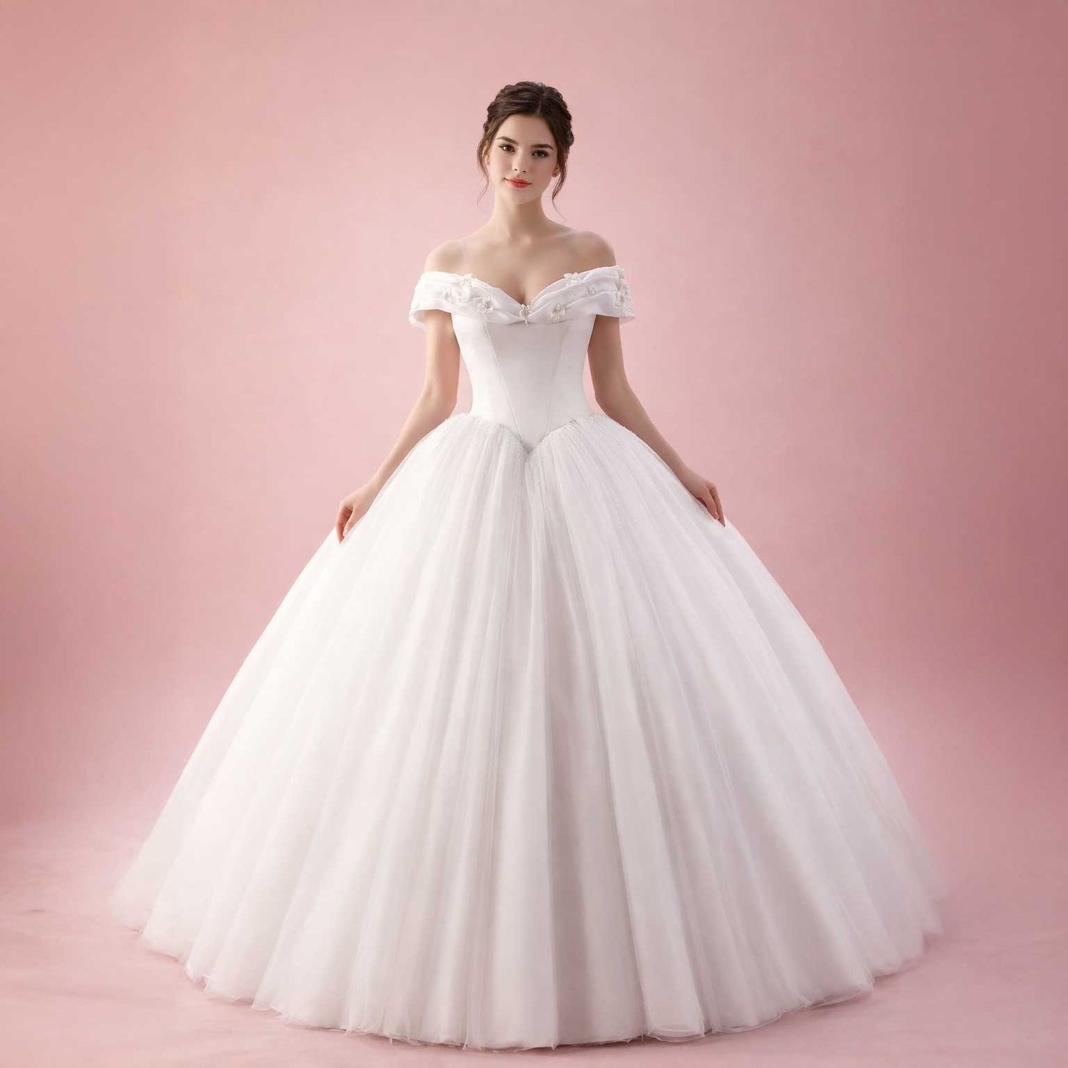 Off Shoulder Ball Gown Wedding Dress CECI