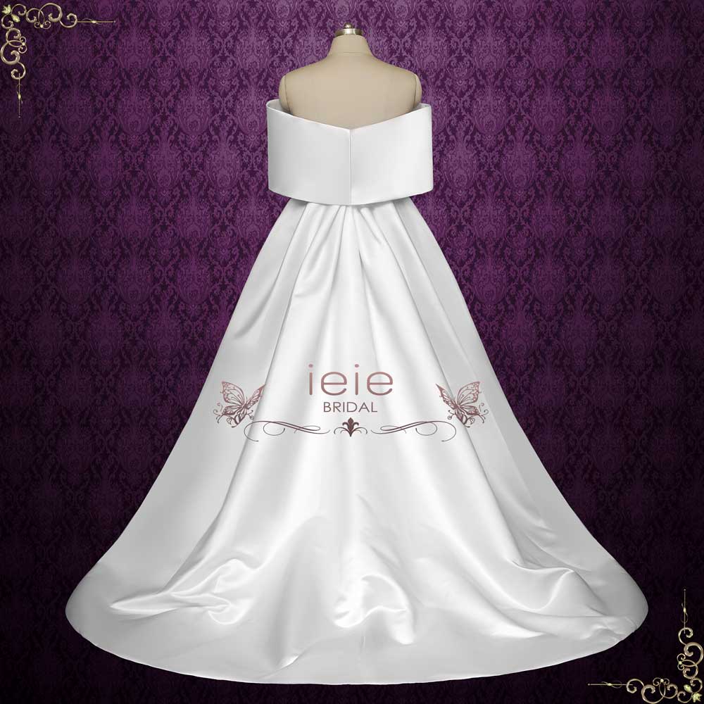 Modern Off the Shoulder Satin Fitted Wedding Dress NELSON