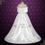 Modern Off the Shoulder Satin Fitted Wedding Dress NELSON