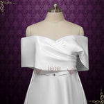 Modern Off the Shoulder Satin Fitted Wedding Dress NELSON