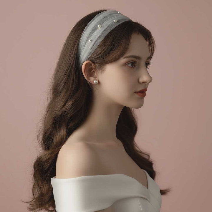 Pearl Accented Bridal Hair Band AC1021