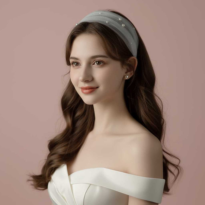 Pearl Accented Bridal Hair Band AC1021