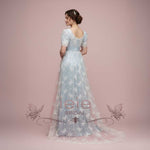Powder Blue Regency Lace Evening Ball Gown HELENA