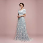 Powder Blue Regency Lace Evening Ball Gown HELENA