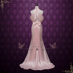 Pink Silky Satin Retro Hollywood Style Wedding Dress | BRIAR