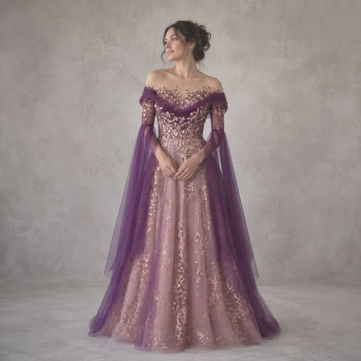 purple gothic wedding dress Zhangyo Satin Black Dresses for Brides Lace Applique Tiered Wedding Gown Lace Victorian Bridal Dresses with Long Sleeves Size 0 : Clothing, Shoes & Jewelry How to measure? This Gothic Bride chose a