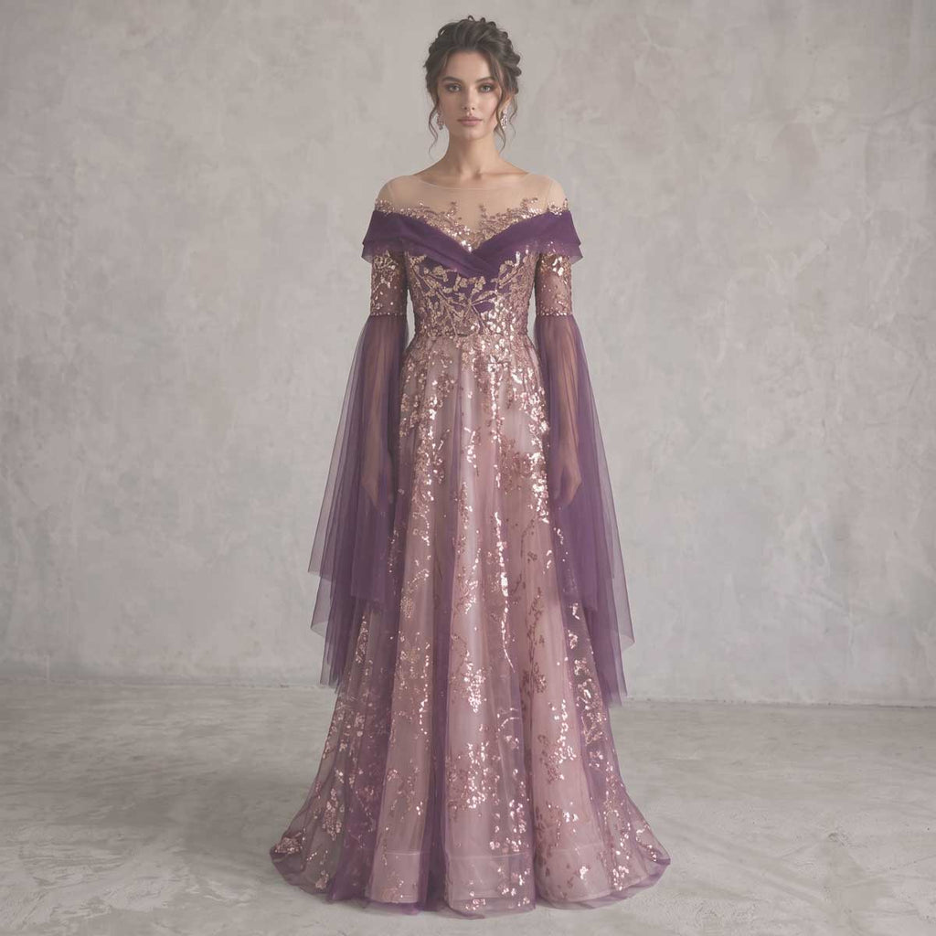 dark purple and gold dress Unique Medieval Wedding ANNORA have dress Color:Chartreuse Emerald Sarah + David » Ava Presley Dress 47145