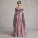 Unique Purple Gold Medieval Wedding Dress ANNORA
