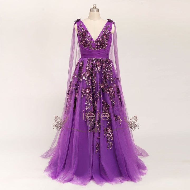 Purple Grecian Lace Wedding Dress ARETHA