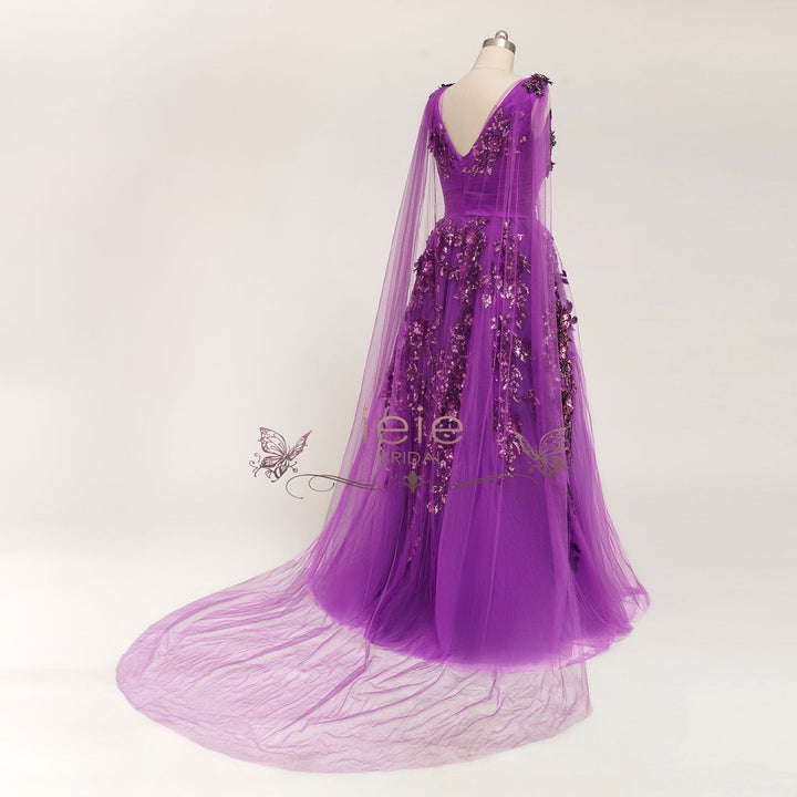 Purple Grecian Lace Wedding Dress ARETHA