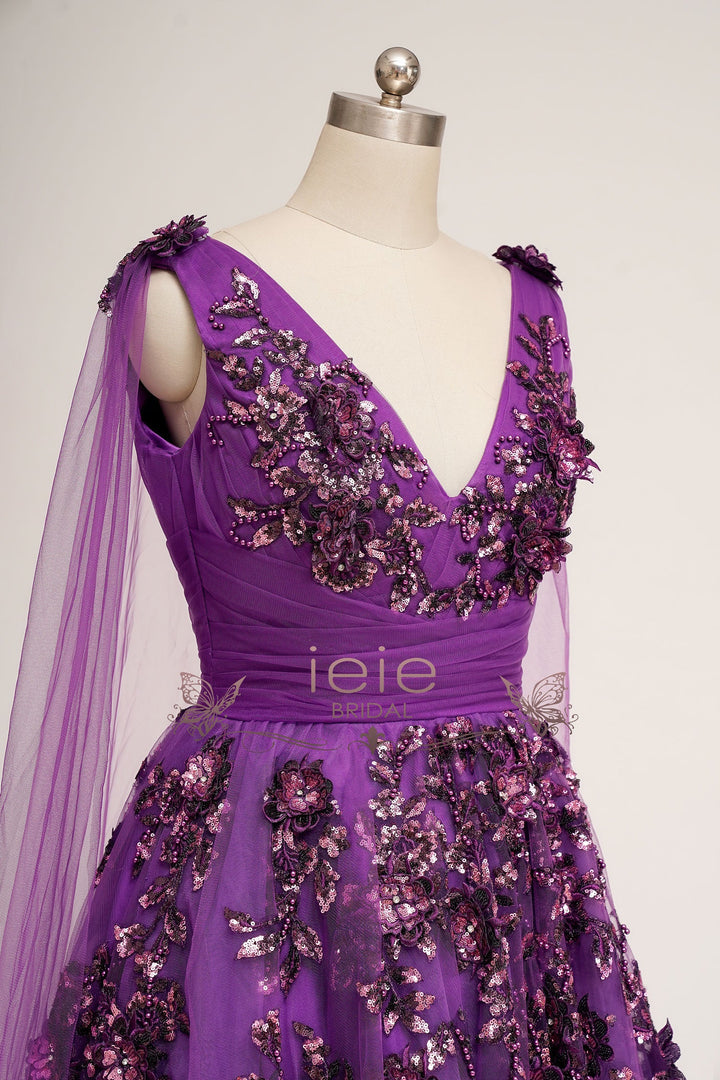 Purple Grecian Lace Wedding Dress ARETHA