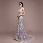 Ready To Wear Purple Mermaid Lace Wedding Dress JULY