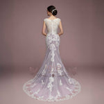 Ready To Wear Purple Mermaid Lace Wedding Dress JULY