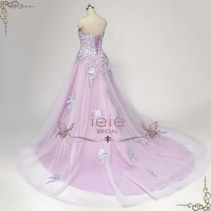 Ready to Wear Strapless Purple Lace Wedding Dress ZORANA