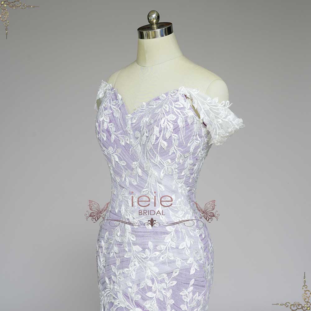 purple and white mermaid wedding dresses Colored Wedding Dresses, Purple and White Wedding Dress, Ombre Wedding