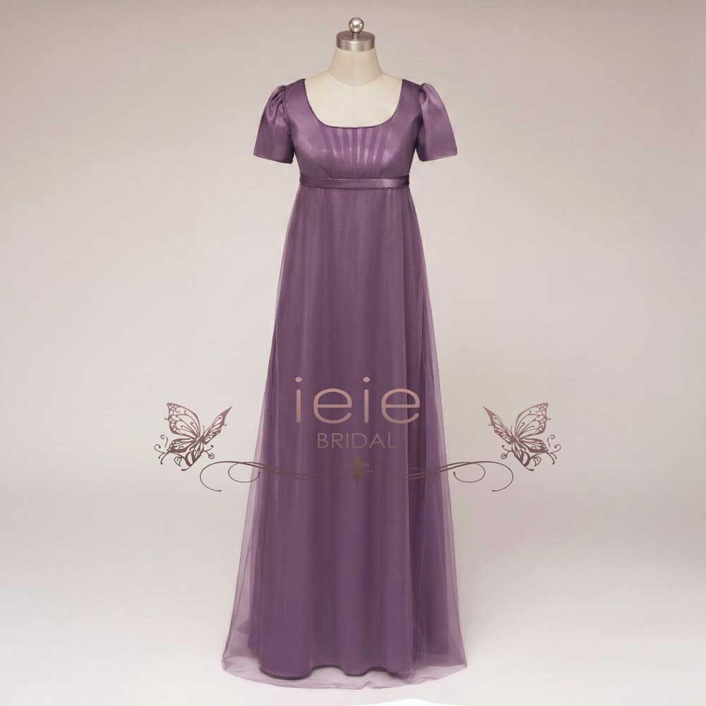 Ready to Wear Purple Regency Style Empire Waist Formal Evening Dress | HORATIA