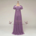 Ready to Wear Purple Regency Style Empire Waist Formal Evening Dress | HORATIA