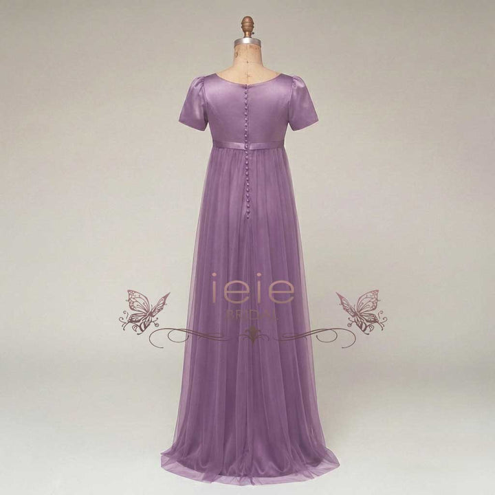 Ready to Wear Purple Regency Style Empire Waist Formal Evening Dress