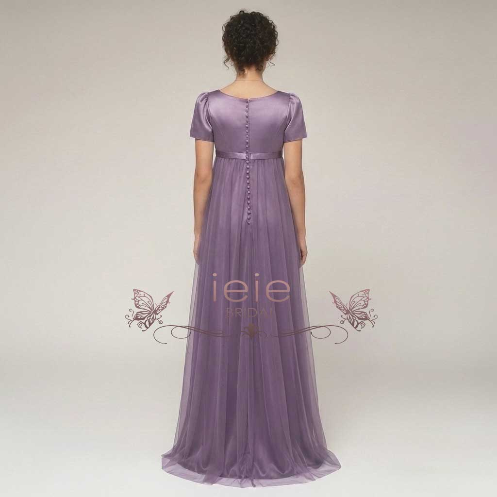 Ready to Wear Purple Regency Style Empire Waist Formal Evening Dress