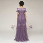 Ready to Wear Purple Regency Style Empire Waist Formal Evening Dress | HORATIA